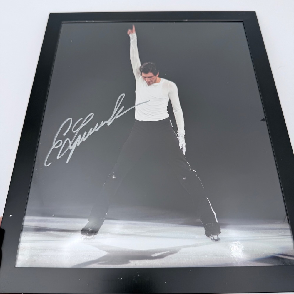 Evan Lysacek Signed‎ Framed Photo Olympic Figure Skater Autograph